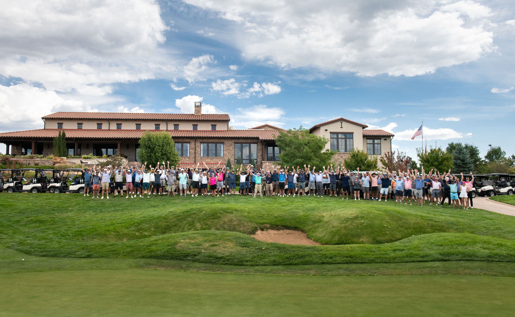 group photo of players at the 2025 Fore the Kids Golf Tournment