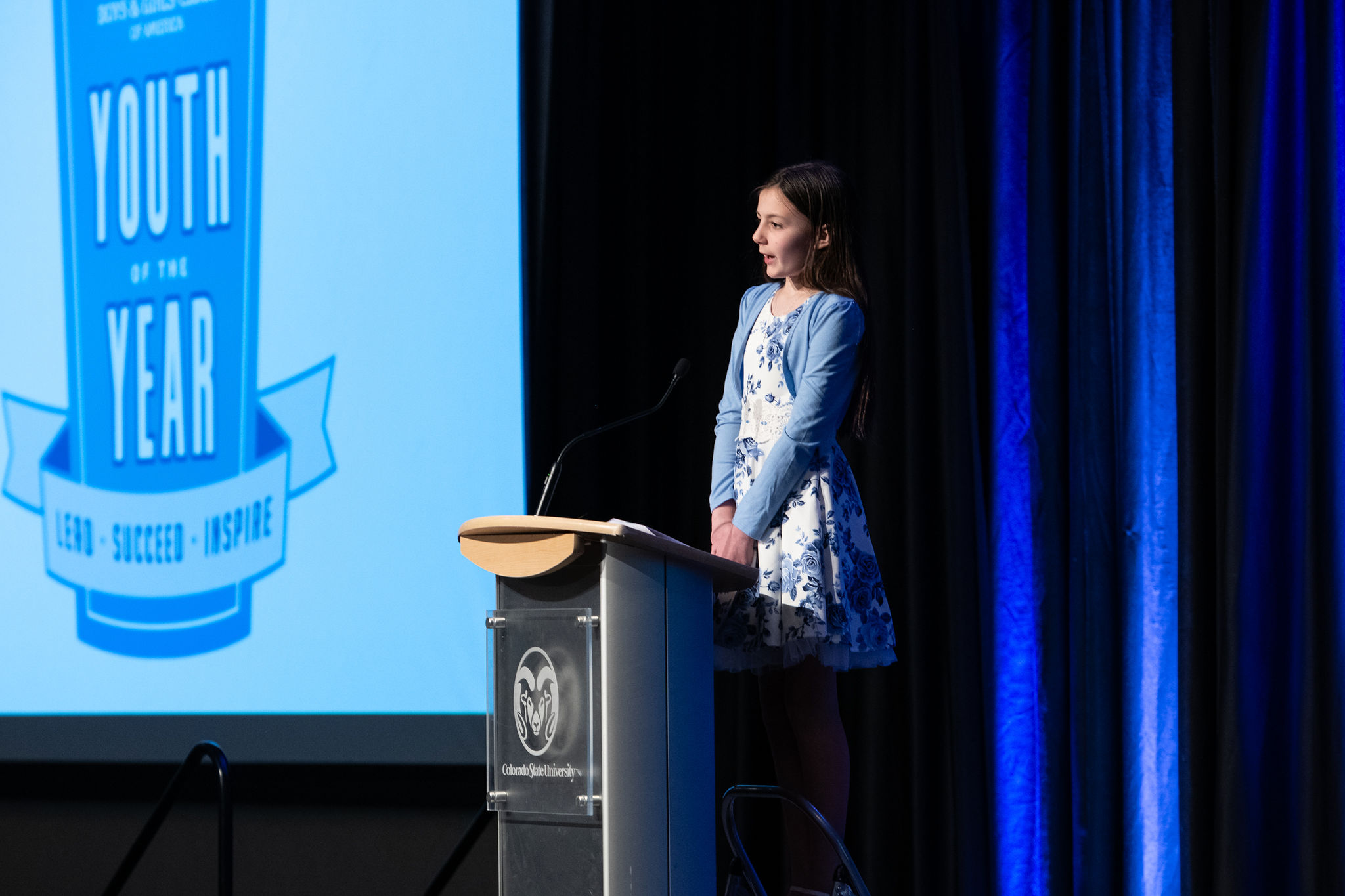 Emily giving her 2026 youth of the year speech